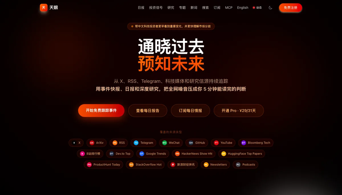 天眼首页截图：通晓过去，预知未来